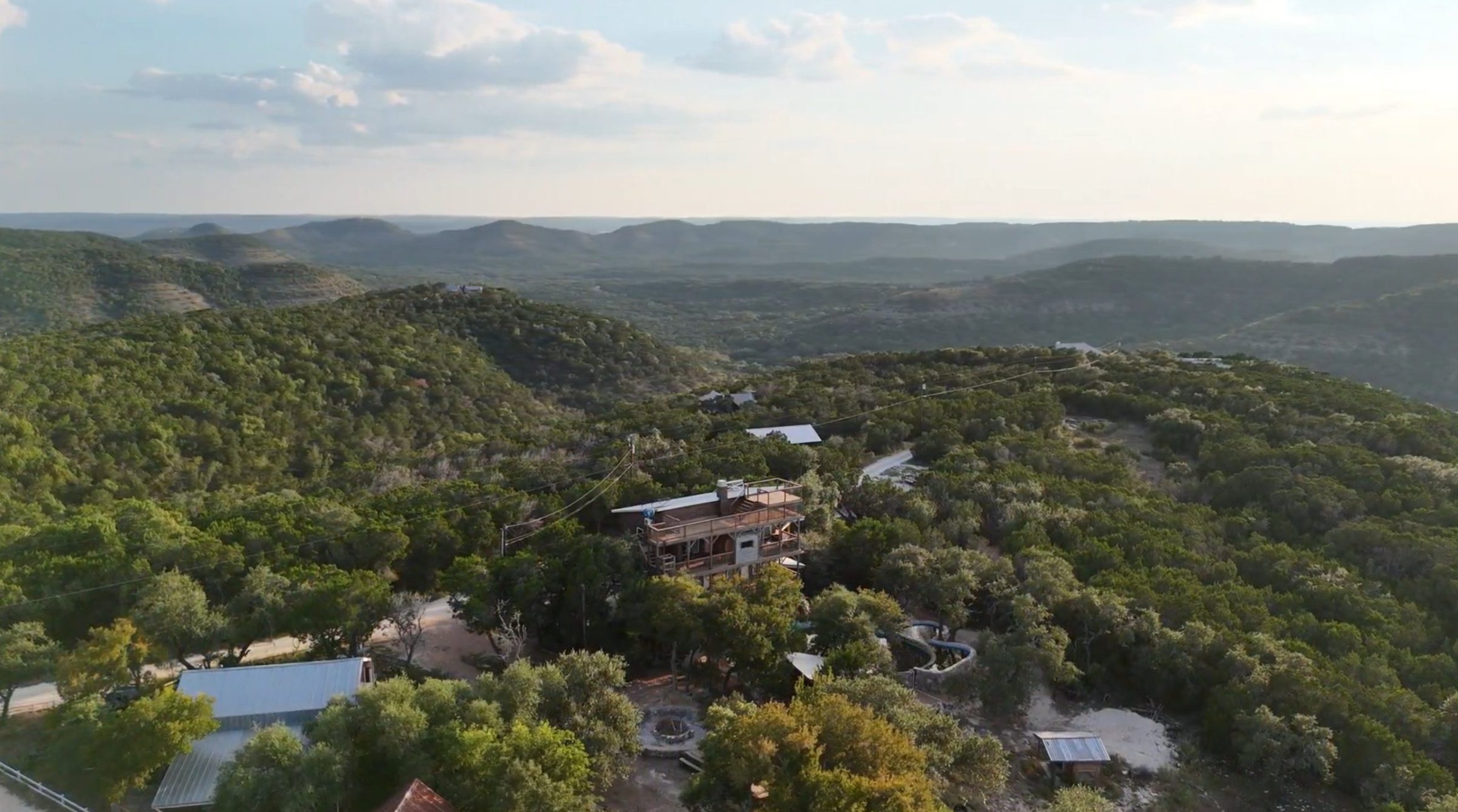 Aerial view of the Heram Al Noor property and its stays among the oaks
