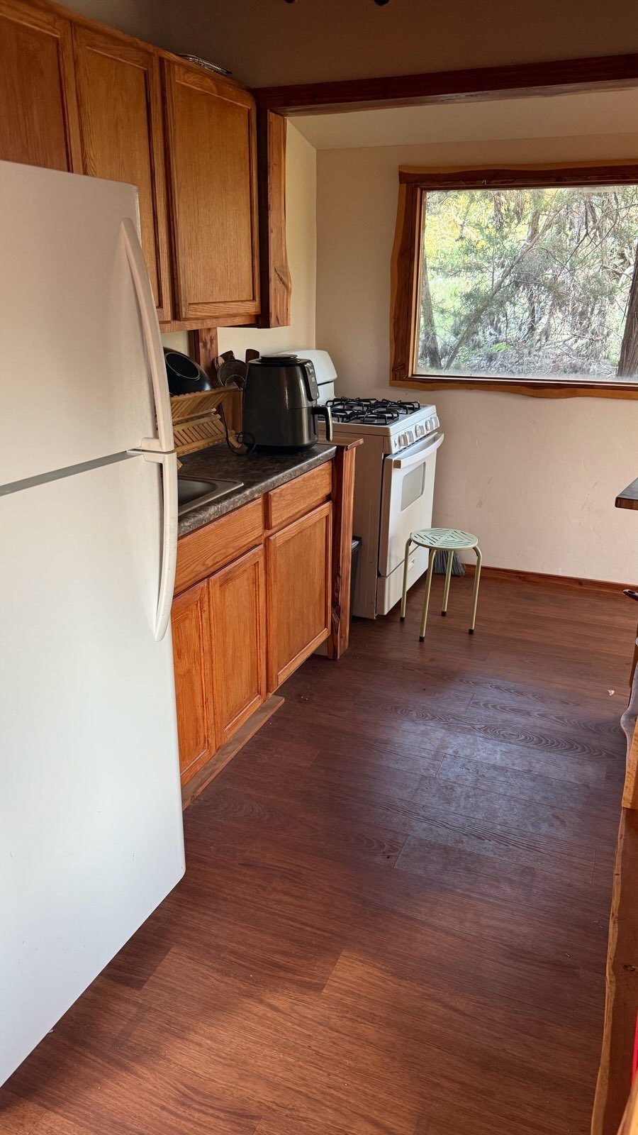 The communal kitchen shared by the glamps
