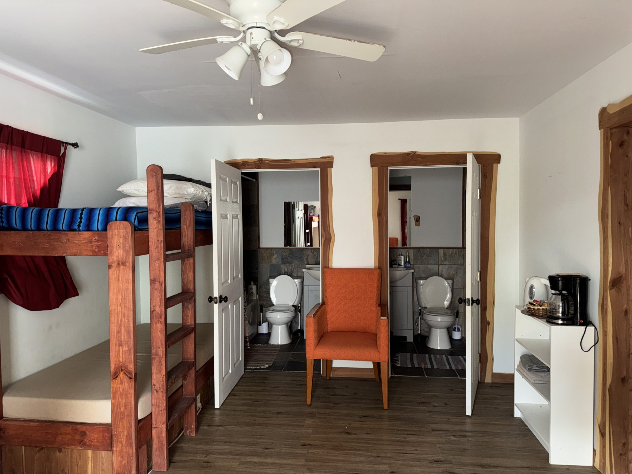 The bunk room inside the Barn