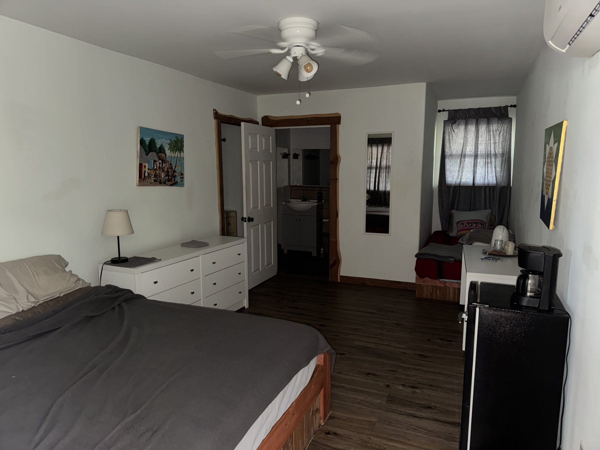 A bedroom inside the Barn